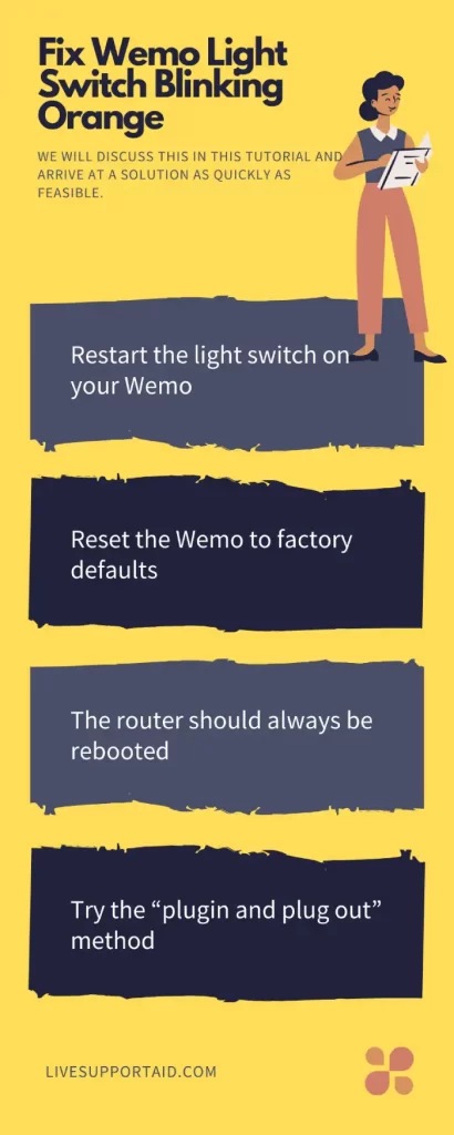wemo light switch blinking orange
